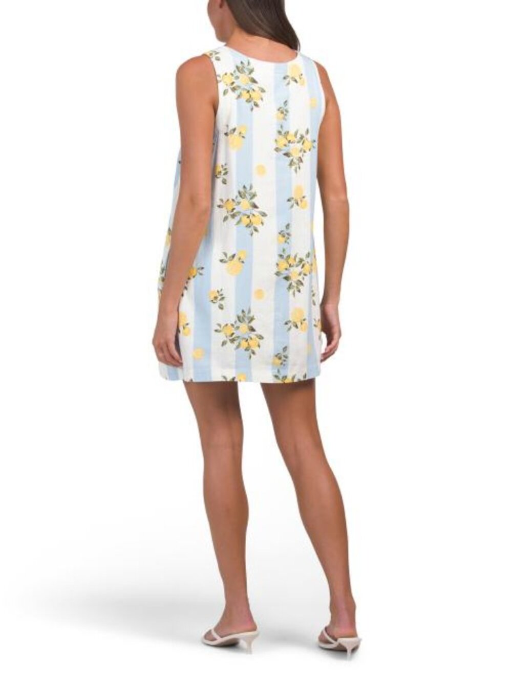 MARTHA STEWART COLLECTION Linen Blend Trapeze Striped Mini Dress - Picture 2 of 6